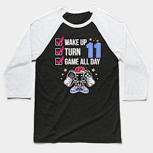 Gamer Birthday 11 Years Old Level 11 Unlocked Baseball T-Shirt